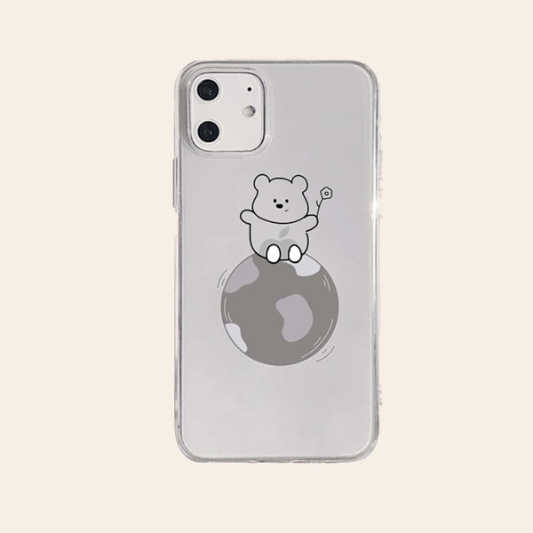 

1pc Cartoon Graphic iPhone Case, Clear