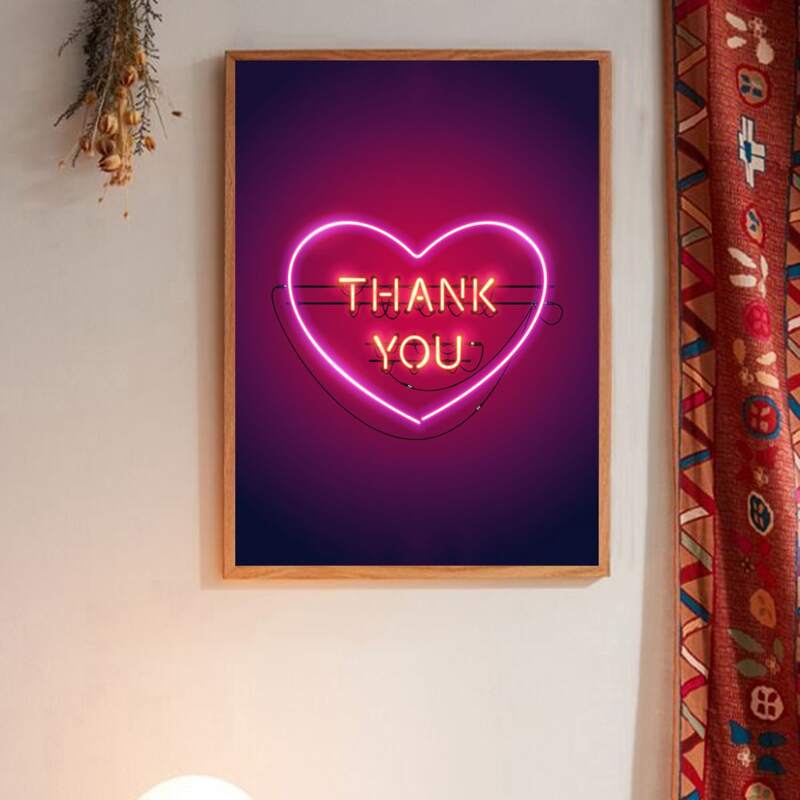 

Slogan Graphic Wall Painting Without Frame, Multicolor