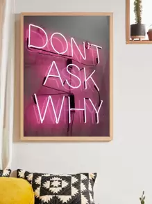 Slogan Graphic Wall Painting Without Frame - Multicolor - View 1