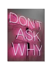 Slogan Graphic Wall Painting Without Frame - Multicolor - View 2