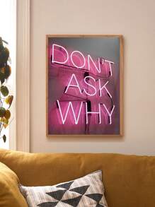 Slogan Graphic Wall Painting Without Frame - Multicolor - View 3