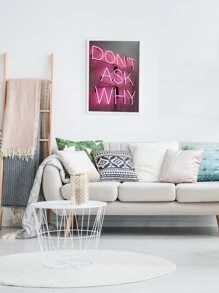 Slogan Graphic Wall Painting Without Frame - Multicolor - View 4