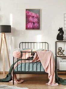 Slogan Graphic Wall Painting Without Frame - Multicolor - View 8