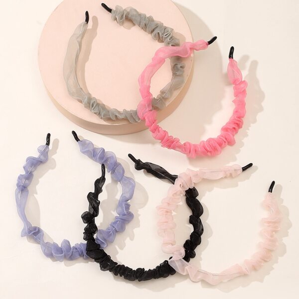 

5pcs Mesh Hair Hoop, Multicolor