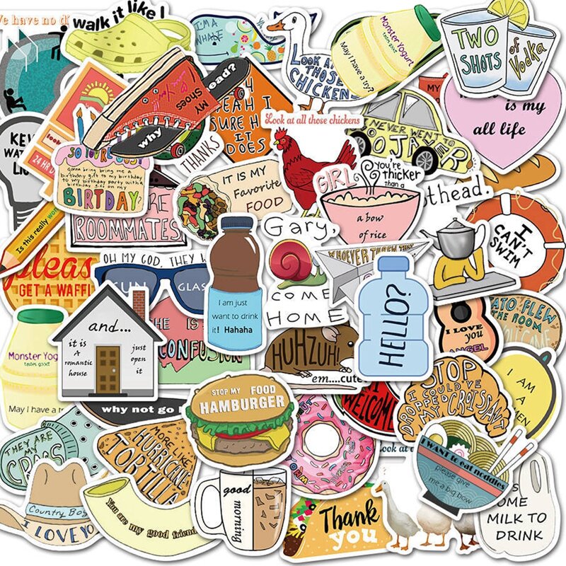 

50pcs Mixed Pattern Sticker, Multicolor