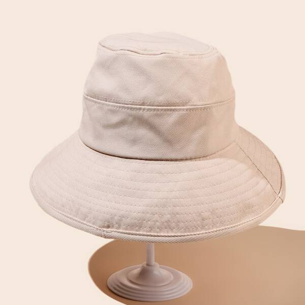 

Buckle Decor Bucket Hat, Beige