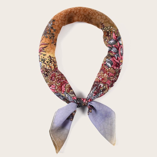 

Flower Pattern Scarf, Multicolor