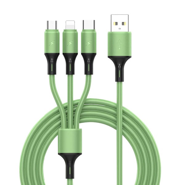 

3 In 1 Mobile Phone Data Cable, Green