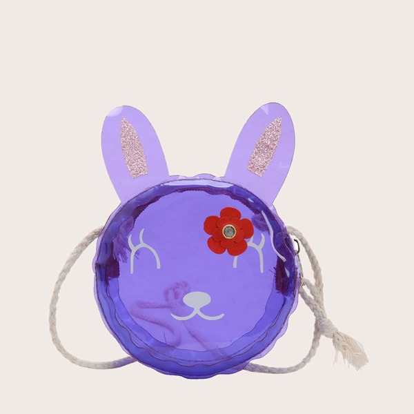 

Girls Clear Cartoon Design Crossbody Bag, Purple