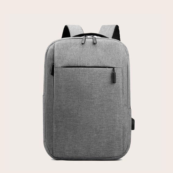 

Men Large Capacity Backpack With USB Port, Grey