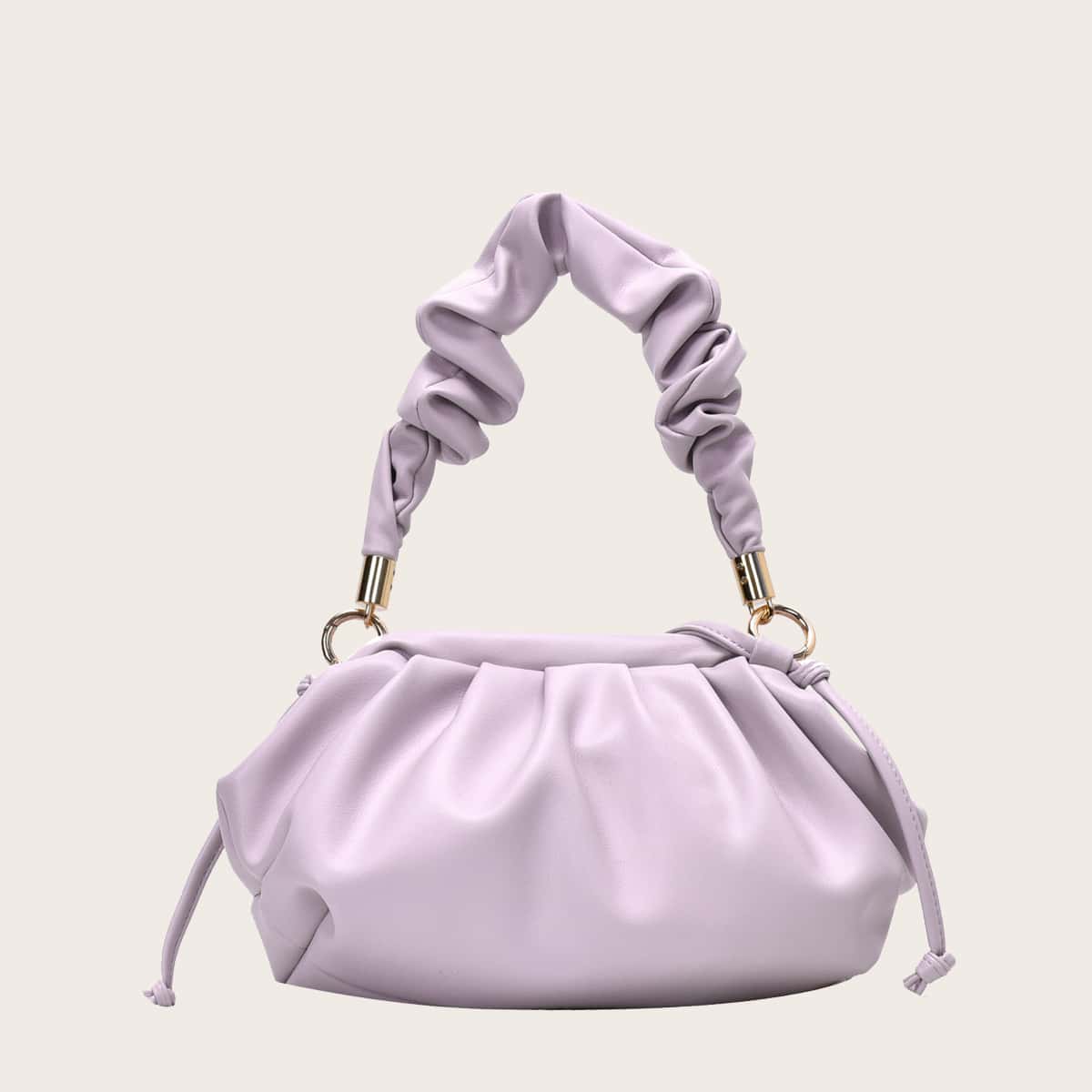 

Ruched Tote Bag, Purple