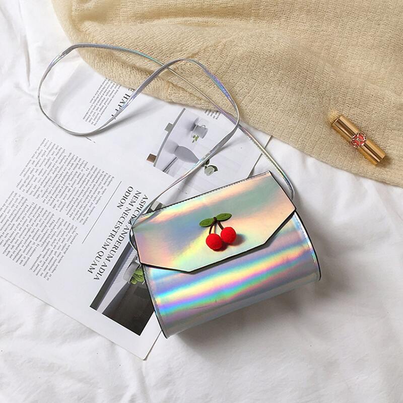 

Holographic Cherry Crossbody Bag, Silver