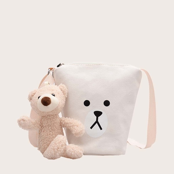 

Girls Cartoon Graphic Crossbody Bag, White