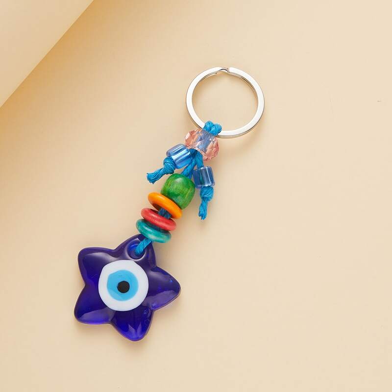 

Star Charm Keychain, Blue