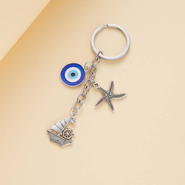 

Eye Charm Keychain, Blue