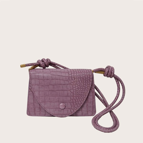

Croc Embossed Crossbody Bag, Purple