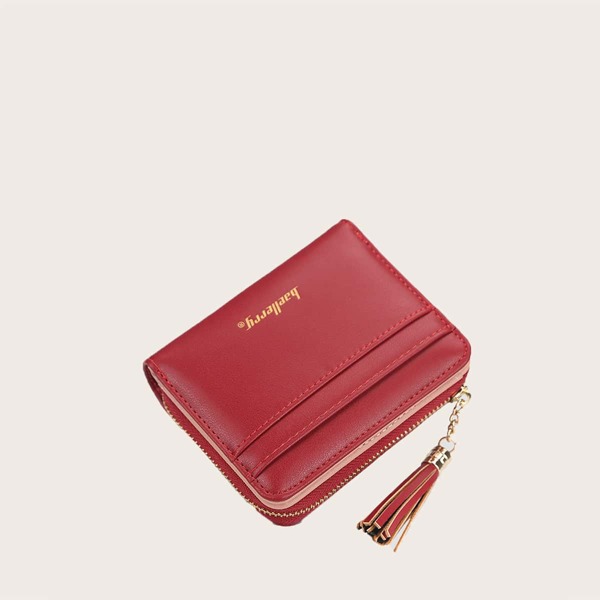 

Tassel Charm Letter Graphic Purse, Red