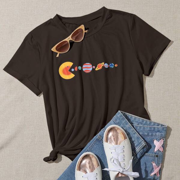 

Cartoon Graphic Tee, Chocolate brown