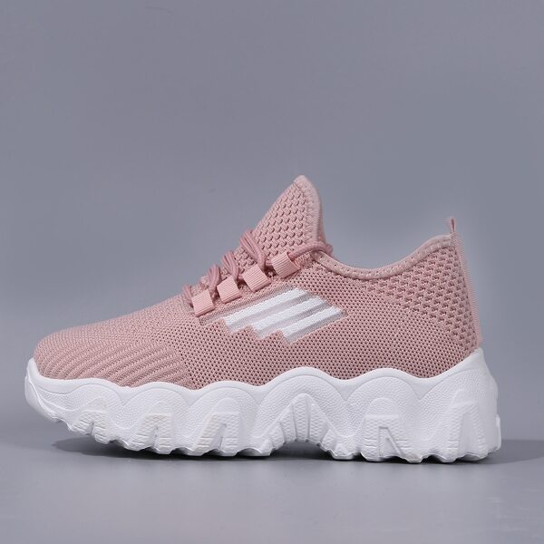 

Lace-up Front Colorblock Knit Chunky Sneakers, Pink