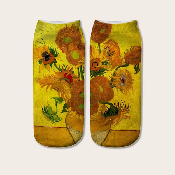 

Oil Painting Pattern Socks, Multicolor