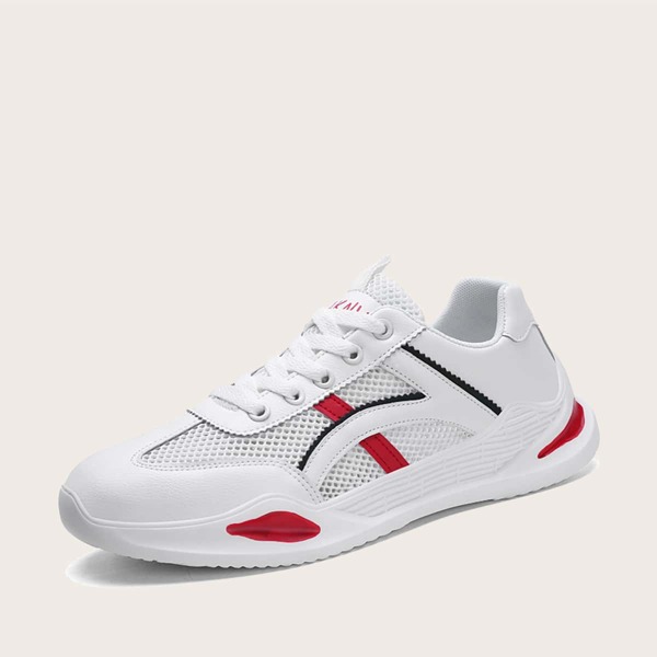 

Men Lace-up Front Low Top Chunky Sneakers, White