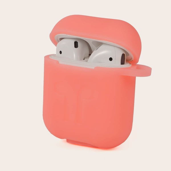 

1pc Solid AirPods Case, Orange