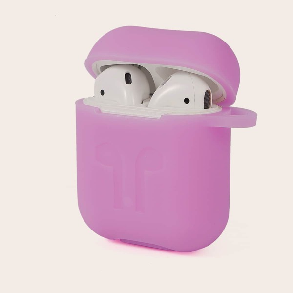 

1pc Solid AirPods Case, Purple