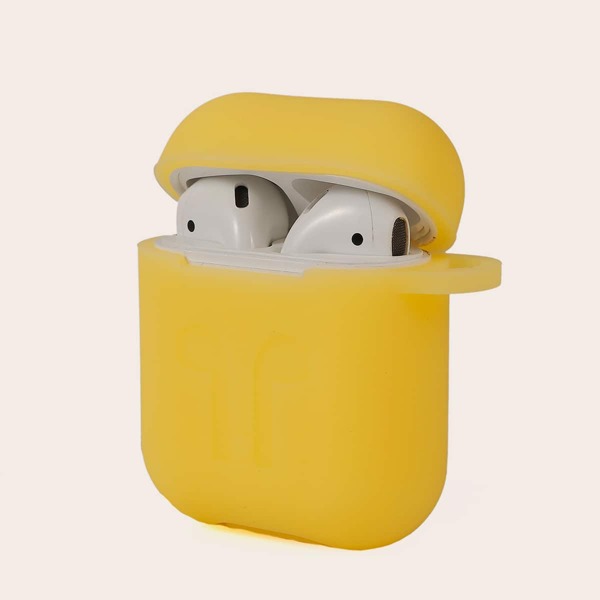 

1pc Solid AirPods Case, Yellow