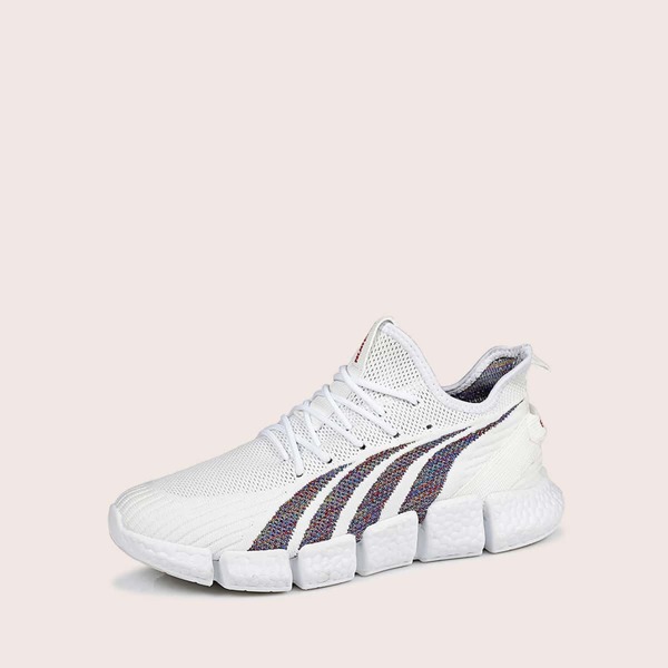 

Men Lace-up Front Low Top Sneakers, White