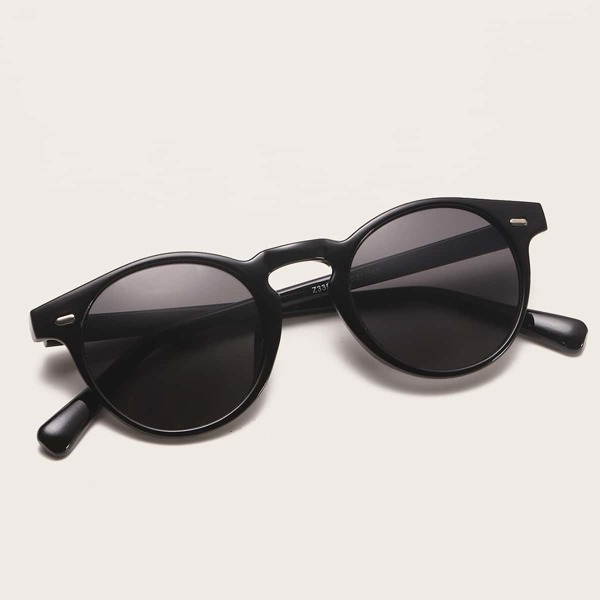 

Men Round Frame Sunglasses, Black