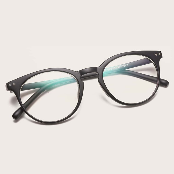 

Men Round Frame Glasses, Black