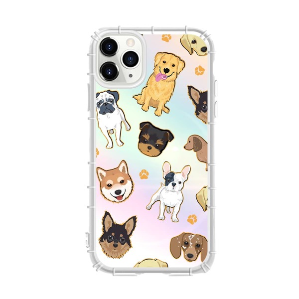 

2pcs Cartoon Graphic Clear iPhone Case & Laser Film, Multicolor
