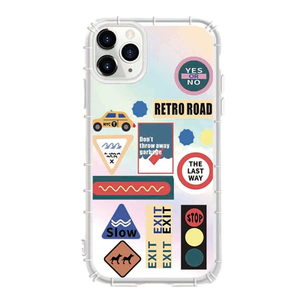 

1pc Warning Sign Print iPhone Case, Multicolor