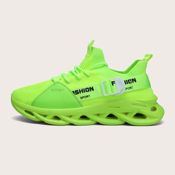 

Men Neon Lime Knit Sneakers, Green