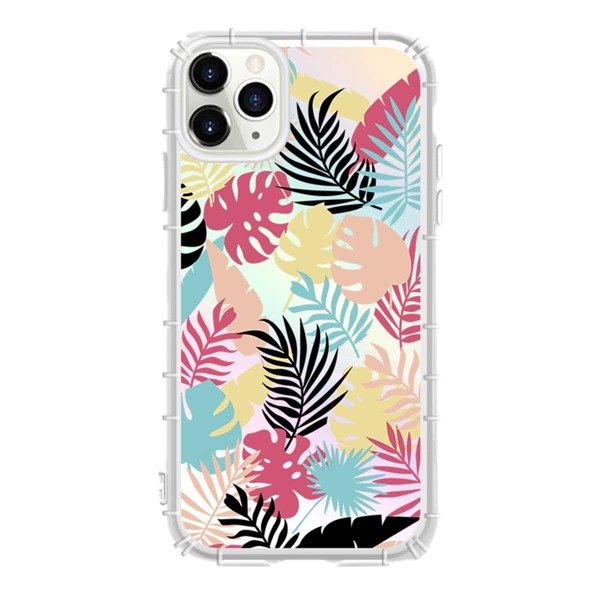 

2pcs Leaf Print Clear iPhone Case & Laser Film, Multicolor