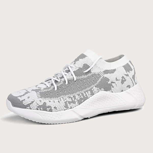

Men Lace-up Front Low Top Sneakers, White