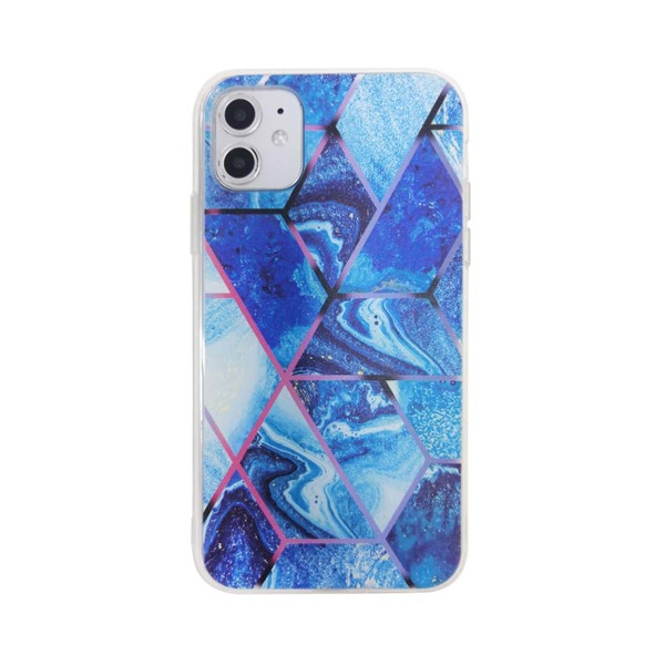 

1pc Marble Print iPhone Case, Multicolor