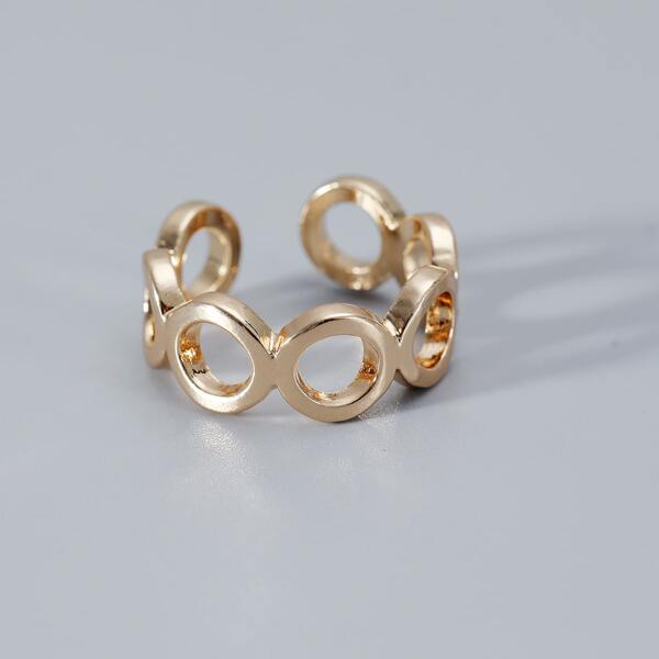 

Hollow Out Metallic Cuff Ring, Gold