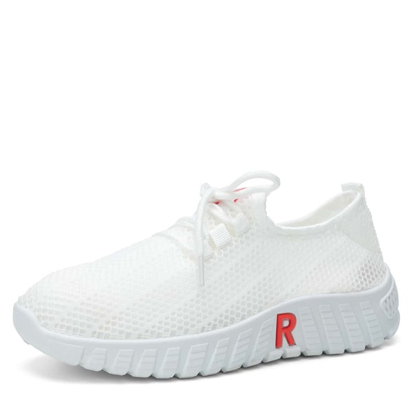 

Lace-up Front Hollow Out Knit Sneakers, White
