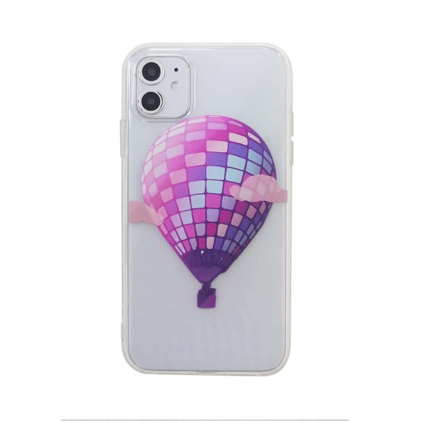 

1pc Hot Air Balloon Print iPhone Case, Clear