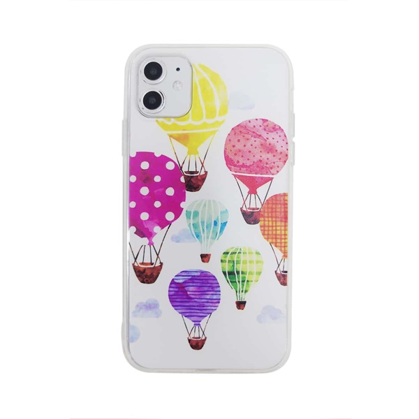 

1pc Hot Air Balloon Print iPhone Case, Multicolor