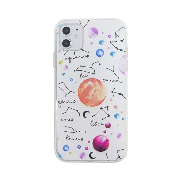 

1pc Planet Print iPhone Case, Multicolor