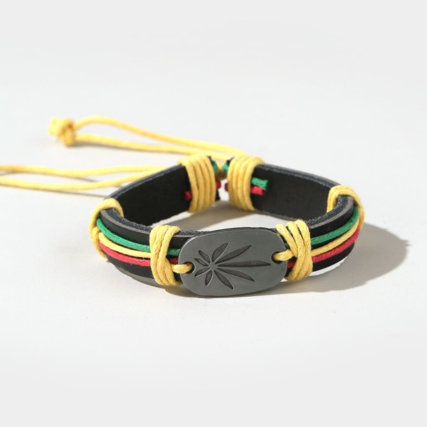 

Geometric Decor PU Leather Bracelet, Multicolor