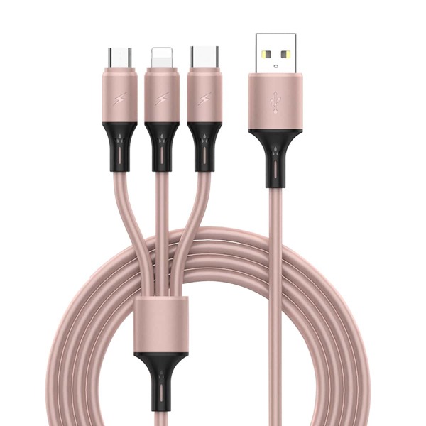

3 In 1 Mobile Phone Data Cable, Pink