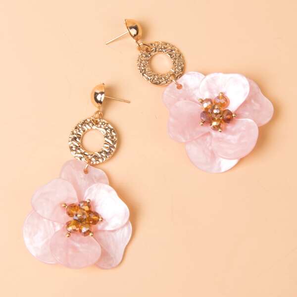 

Flower Charm Drop Earrings, Multicolor