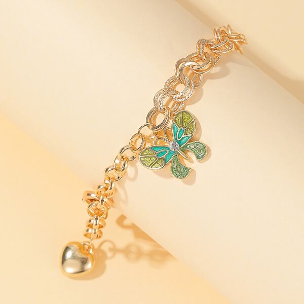 

Butterfly Charm Chain Bracelet, Multicolor