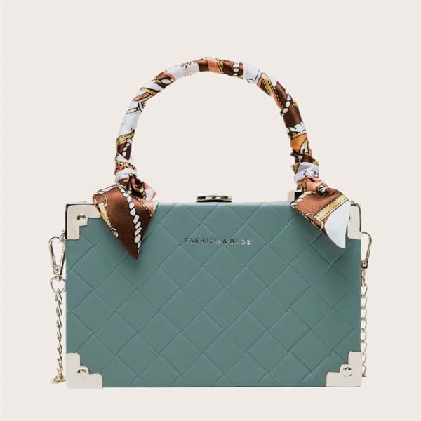 

Metal Edge Box Bag, Green