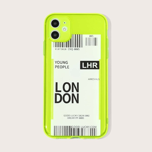 

1pc Neon Lime iPhone Case, Lime green neon
