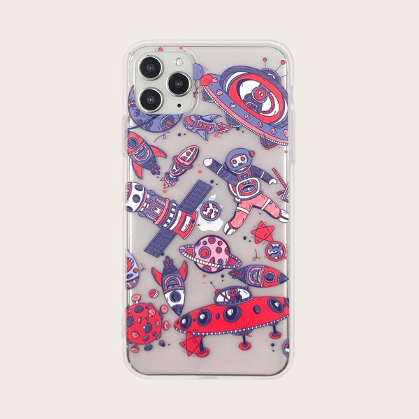 

1pc Astronaut Print iPhone Case, Multicolor