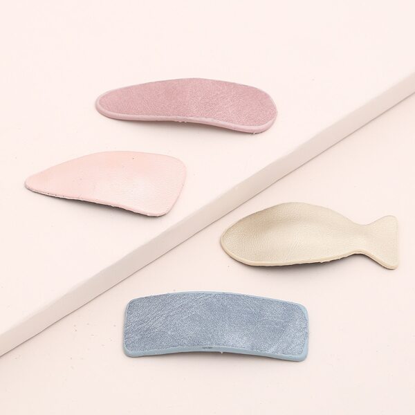 

4pcs PU Hair Clip, Multicolor